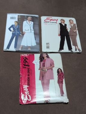 McCall's Vintage Women's Unfolded/Uncut Sewing Pattern Lot of 3 Sizes 8-16